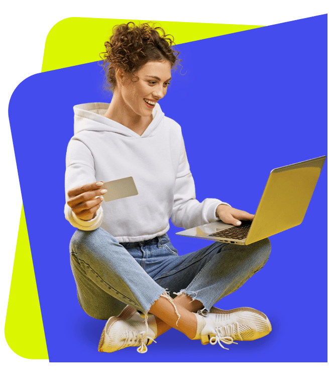 a girl working in a computer